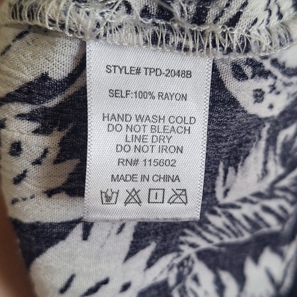 Skylar + Madison Navy White Tropical Print Mini Dress - Size Large - Picture 7 of 7